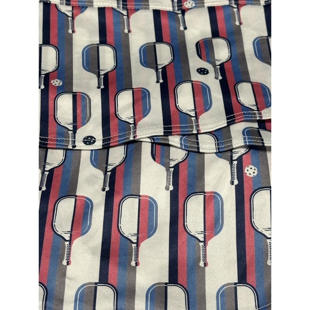 Lucky in Love Skort Womens XL Pickleball Paddle Print Tiered Ruffle Tennis Skirt